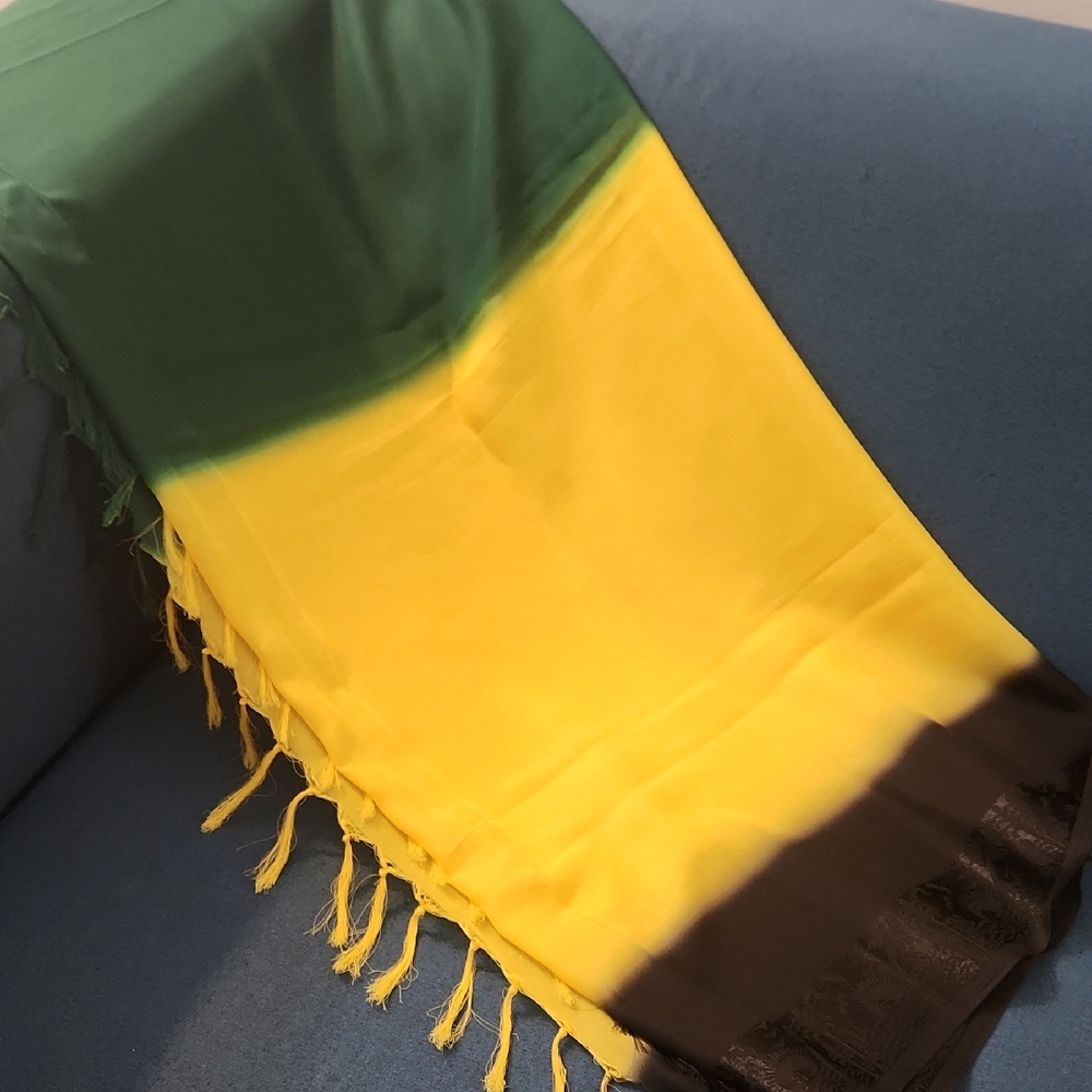 Green, Yellow And Black Ombre Sarong (Jamaican Colors)